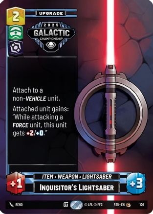 Inquisitor's Lightsaber (106) - Organized Play Promos Foil