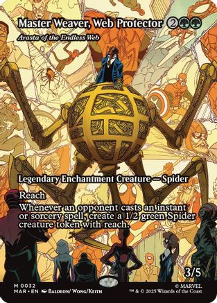 Master Weaver, Web Protector - Arasta of the Endless Web (Borderless) (MAR-032) - Marvel Eternal-Legal Foil