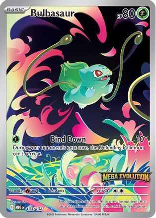Bulbasaur 133/132 (Mega Evolution Stamped) - Holofoil Miscellaneous Cards & Products - Illustration Rare