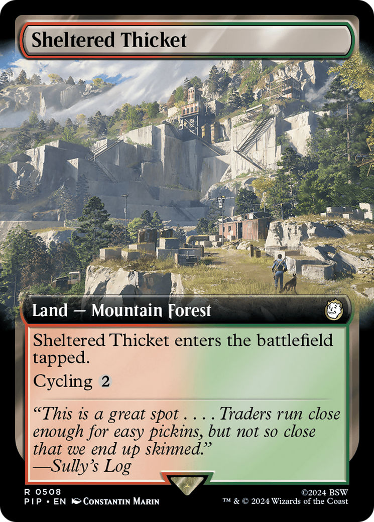 Sheltered Thicket (Extended Art) (PIP-508) - Fallout: (Extended Art) Foil