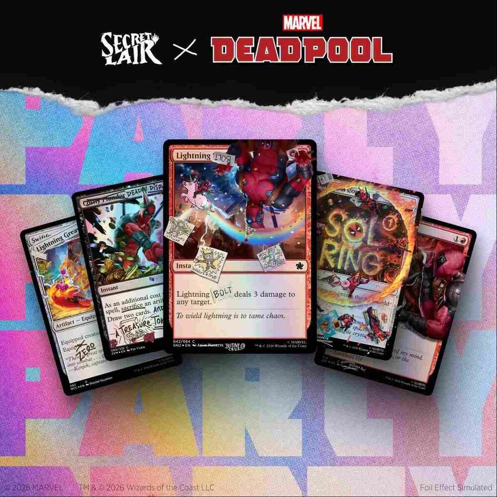 Magic the Gathering - Secret Lair x Marvel - I Fixed It (You're Welcome) (Deadpool) Pool Party Foil Edition