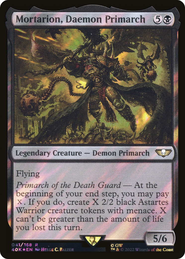 Mortarion, Daemon Primarch (Surge Foil) (40K-41★) - Warhammer 40,000 Commander Foil