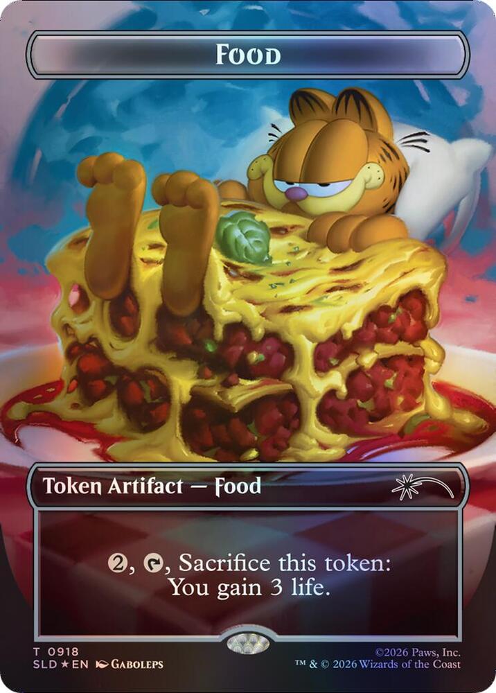 Magic the Gathering - Secret Lair x Garfield - Lasagna Food Token - Traditional Foil