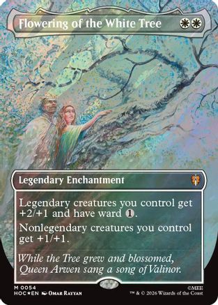 Flowering of the White Tree (Borderless) (Surge Foil) (HOC-054) - The Hobbit: Eternal-Legal Foil