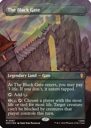 The Black Gate (Borderless) (Surge Foil) (HOC-087) - The Hobbit: Eternal-Legal Foil
