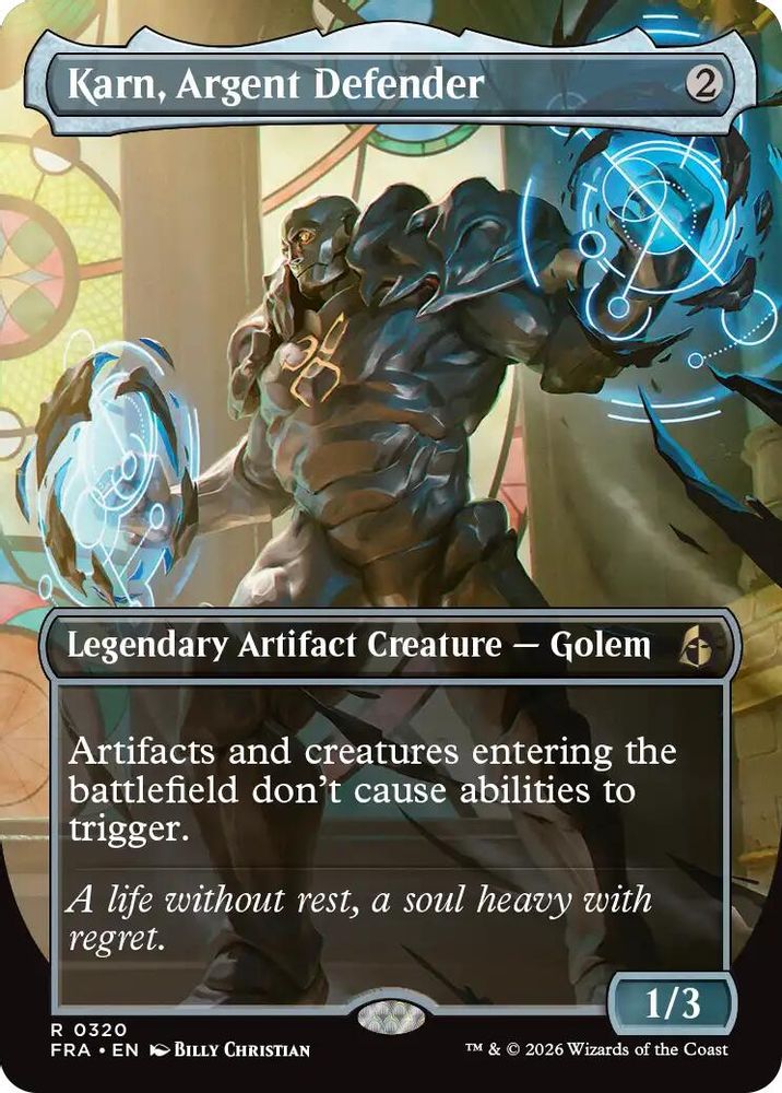 Karn, Argent Defender (Borderless) (FRA-320) - Reality Fracture Foil