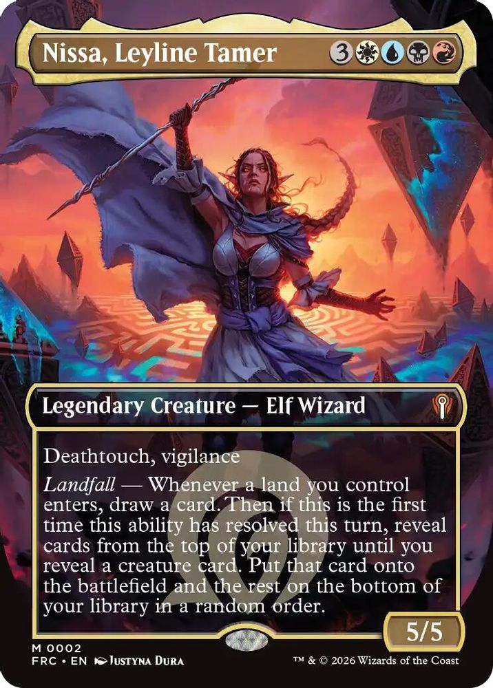 Nissa, Leyline Tamer (Borderless) (002) - Commander: Reality Fracture Foil