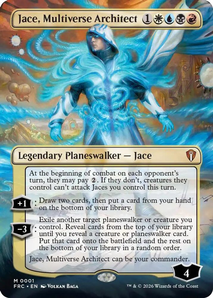 Jace, Multiverse Architect (Borderless) (001) - Commander: Reality Fracture Foil