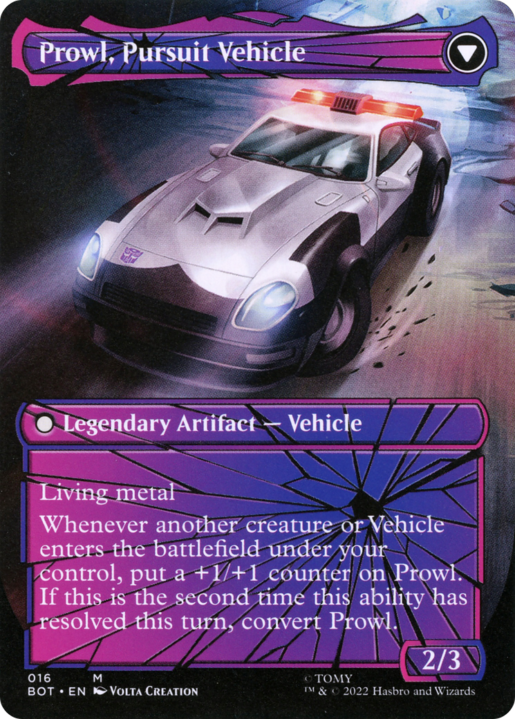 Prowl, Stoic Strategist (Shattered Glass) (BOT-016) - Transformers: (convertdfc, shatteredglass) (Borderless) Foil