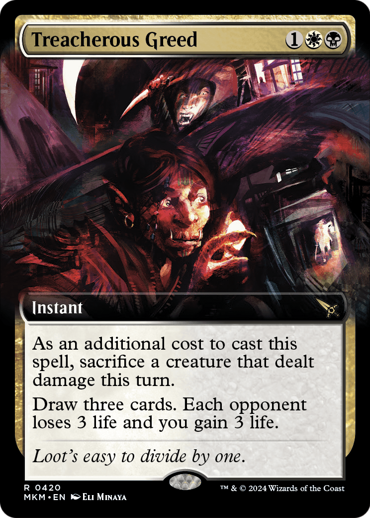 Treacherous Greed (Extended Art) (MKM-420) - Murders at Karlov Manor: (Extended Art)