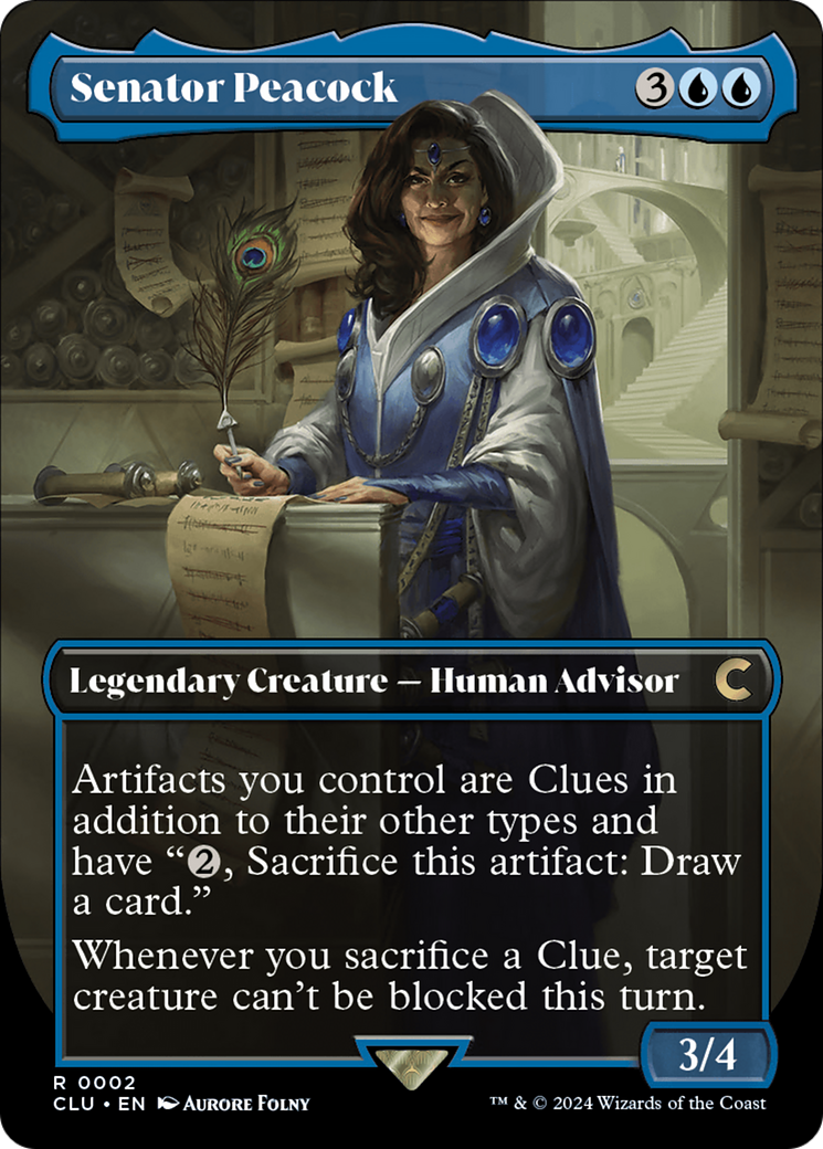 Senator Peacock (Borderless) (CLU-002) - Ravnica: Clue Edition (Borderless)