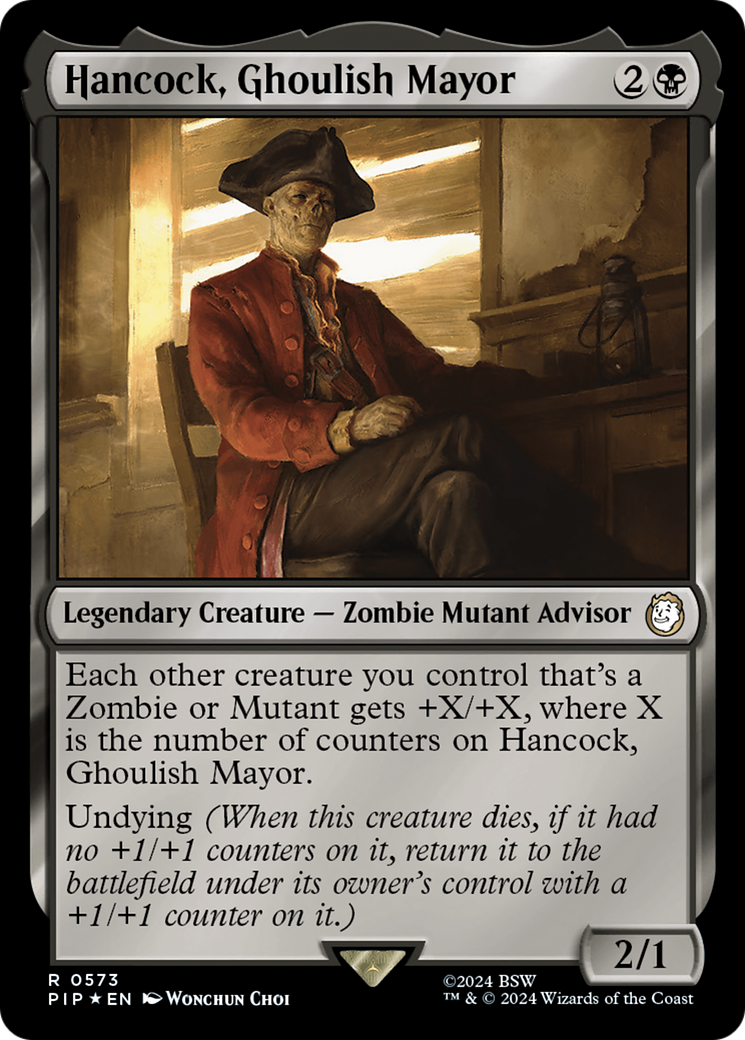 Hancock, Ghoulish Mayor (Surge Foil) (PIP-573) - Fallout Foil
