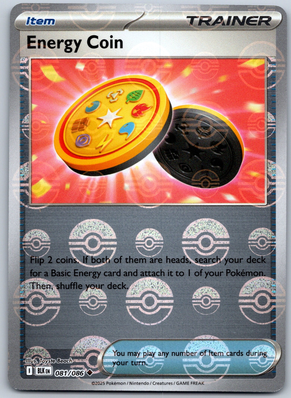 Energy Coin (Poke Ball Pattern) 081  - Holofoil SV Black Bolt - Uncommon