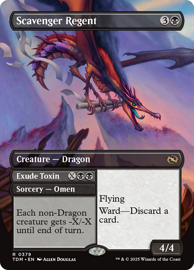 Scavenger Regent // Exude Toxin // Scavenger Regent (TDM-379) - Tarkir: Dragonstorm (Borderless) Foil