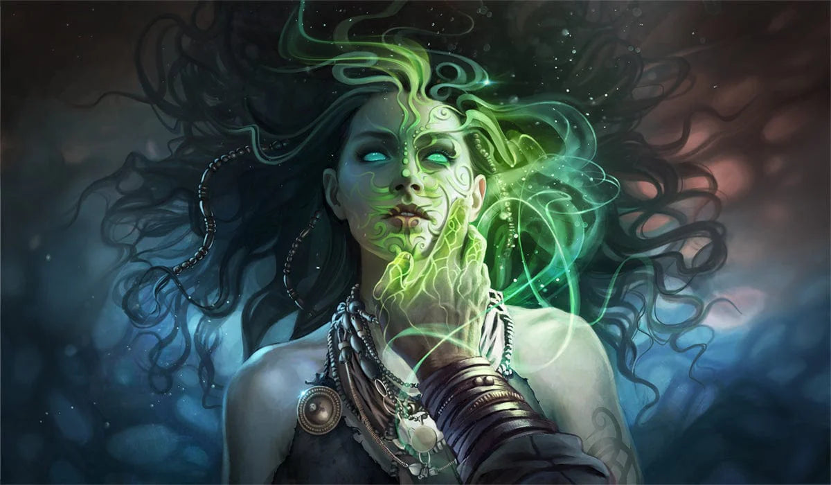 Ancestral Mask - Magali Villeneuve - Premium Stitched Serialized Playmat
