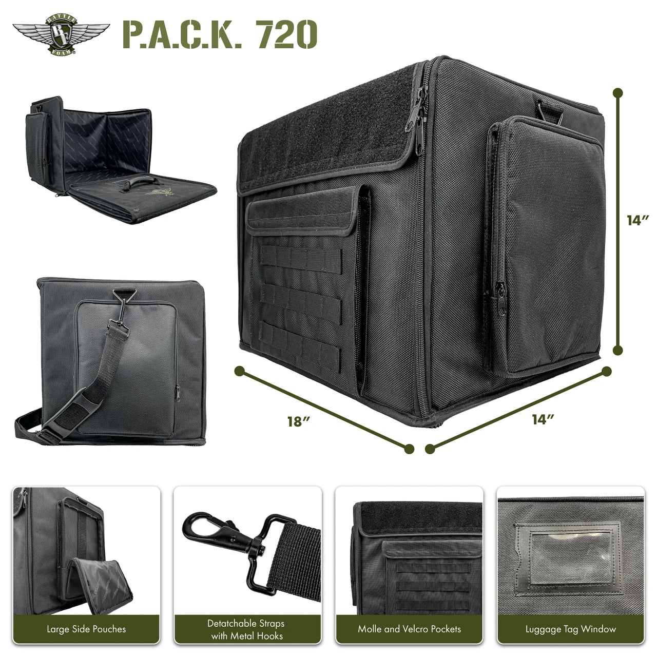 Battle Foam - (720) P.A.C.K. 720 Molle Pluck Foam Load Out (Black)