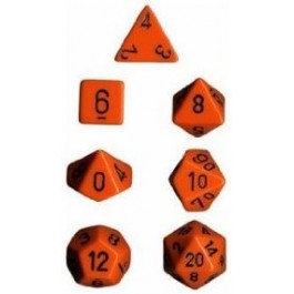 Opaque Orange/Black 7-Die Set