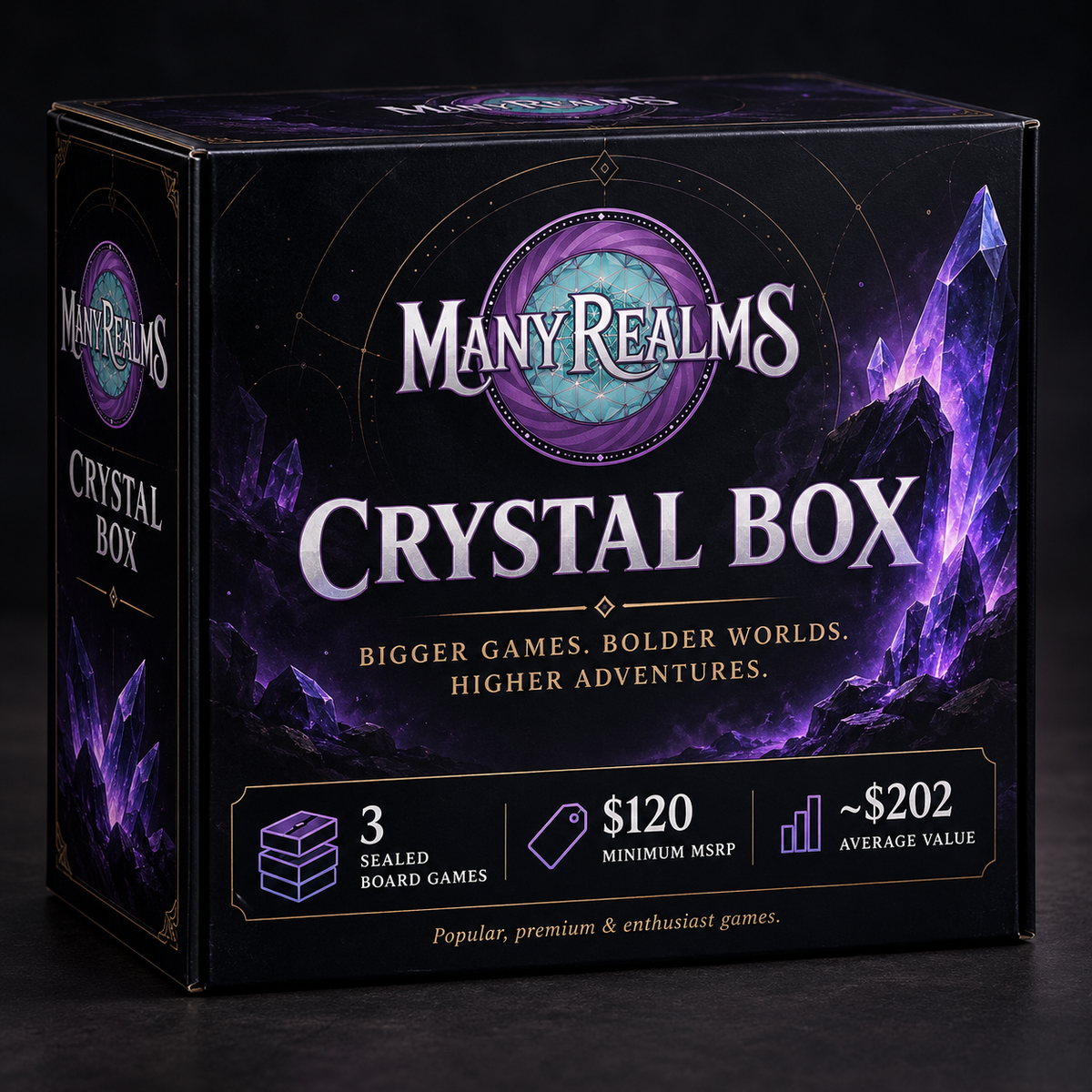 Many Realms - Mystery Loot Box - Crystal Board Game Box