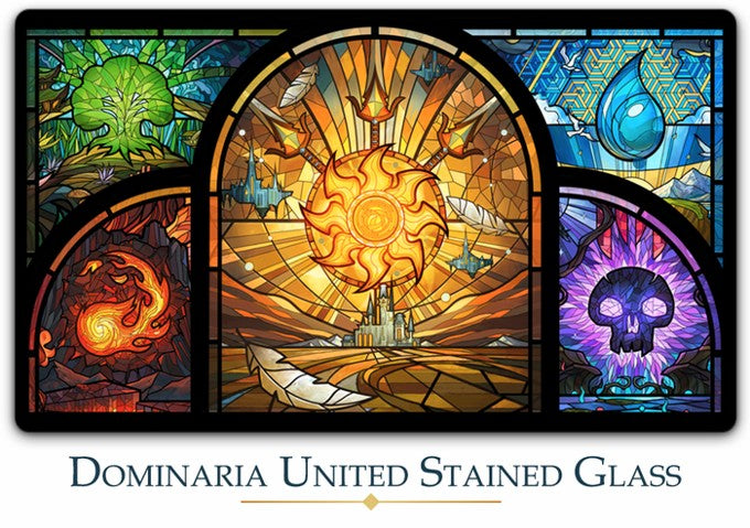 Dominaria United Stained Glass - Magali Villeneuve - Premium Stitched Serialized Playmat