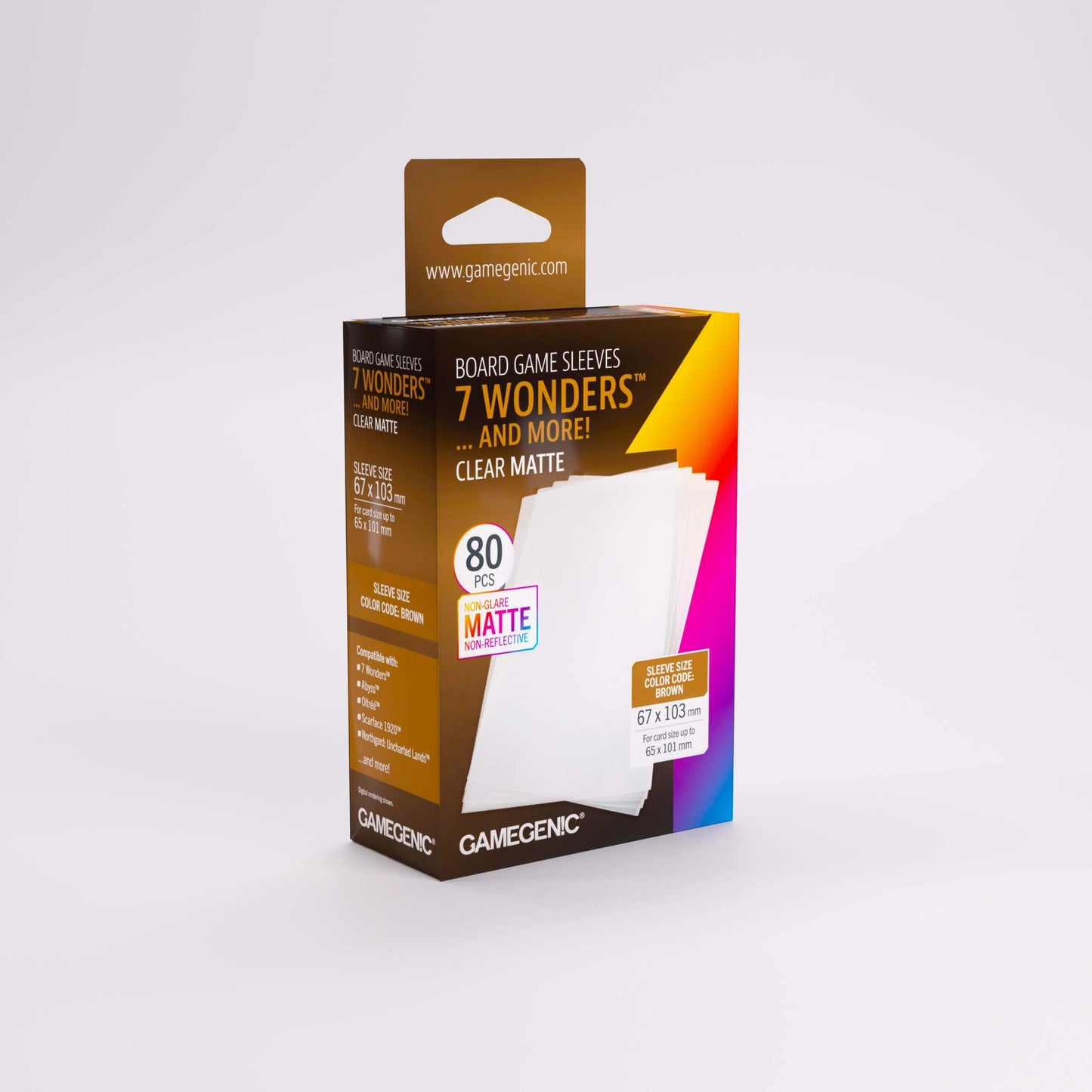 Board Game Sleeves 7 Wonders Clear Matte