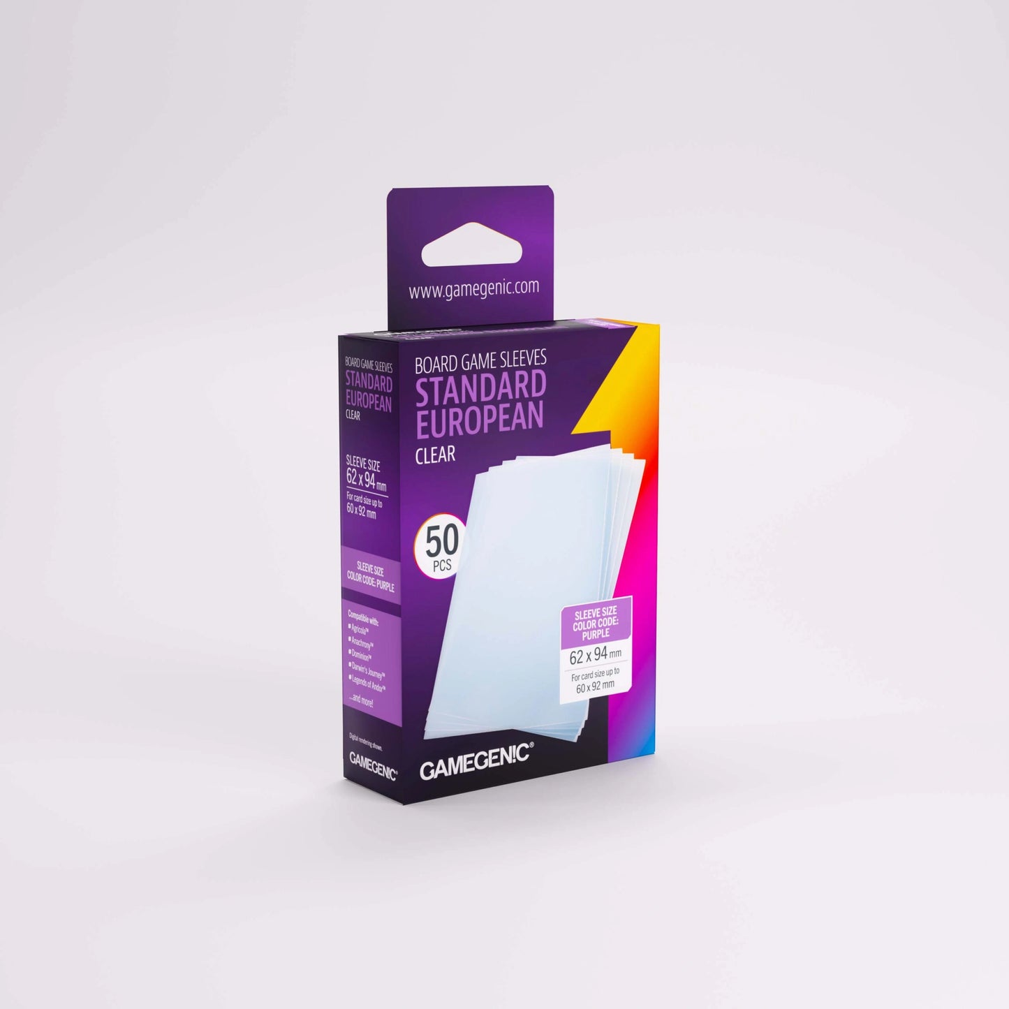 Board Game Sleeves Standard European Clear