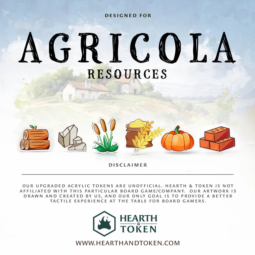 Agricola Bundle Tokens | Acrylic Game Tokens – 0.75" | Double-Sided Print