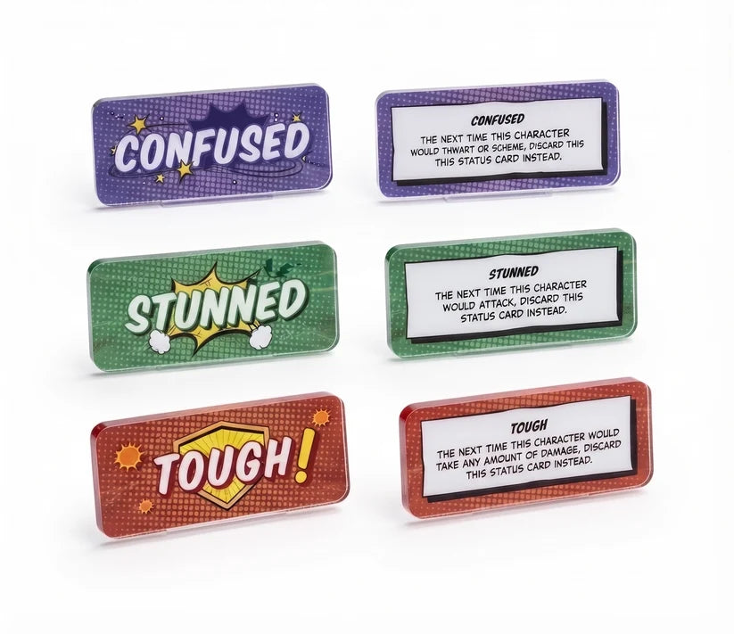 Marvel Champions LCG Compatible Bundle | Acrylic Game Tokens - Status Tokens Only (18 Tokens)