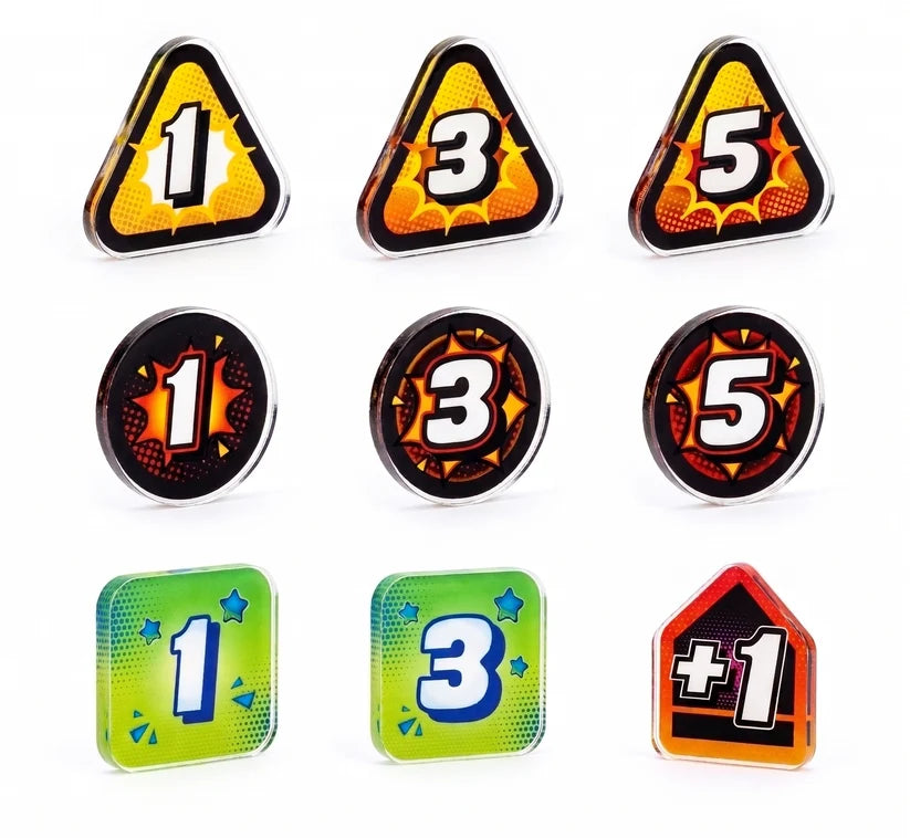 Marvel Champions LCG Compatible Bundle | Acrylic Game Tokens - Main Set / No Status Tokens