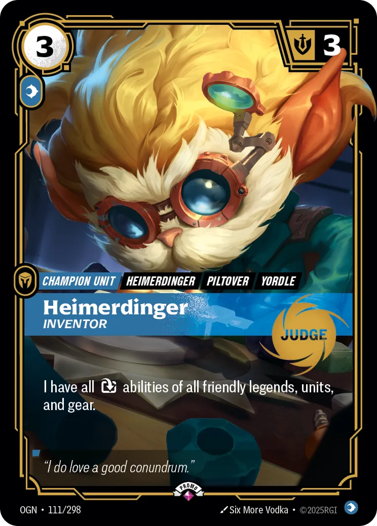 Heimerdinger - Inventor (111/298) - Riftbound Judge Promotional Cards Foil