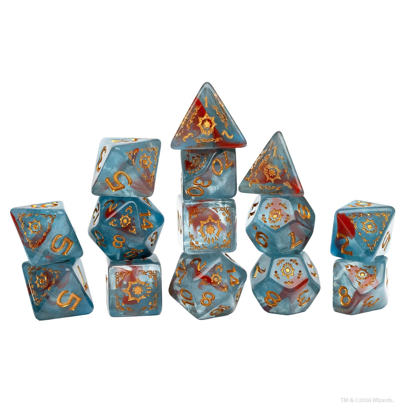 D&D Adventure Dice Set - Cleric - Light Blue, Red