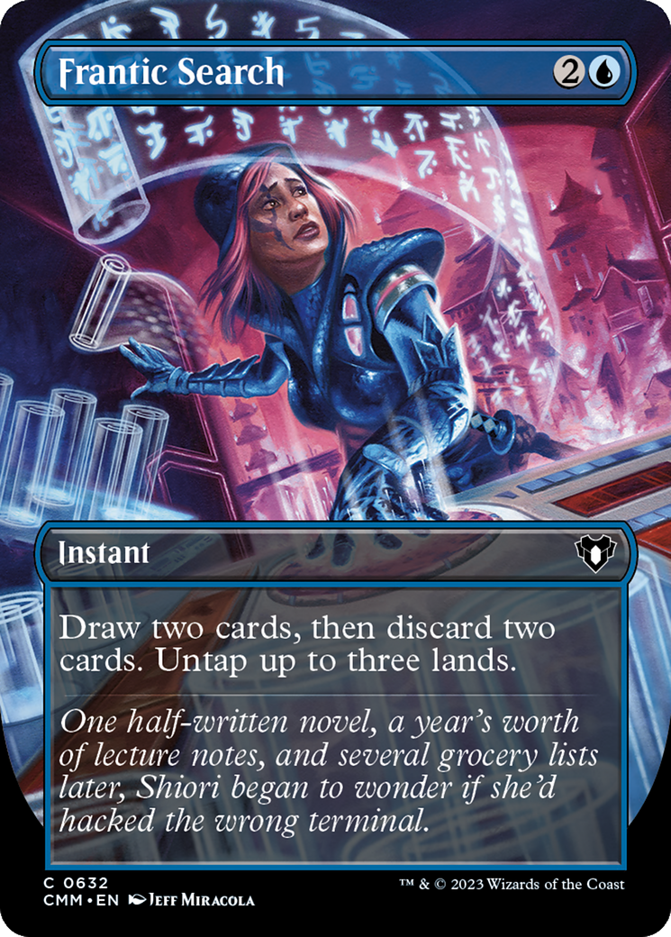Frantic Search (Borderless) (CMM-632) - Commander Masters (Borderless) Foil