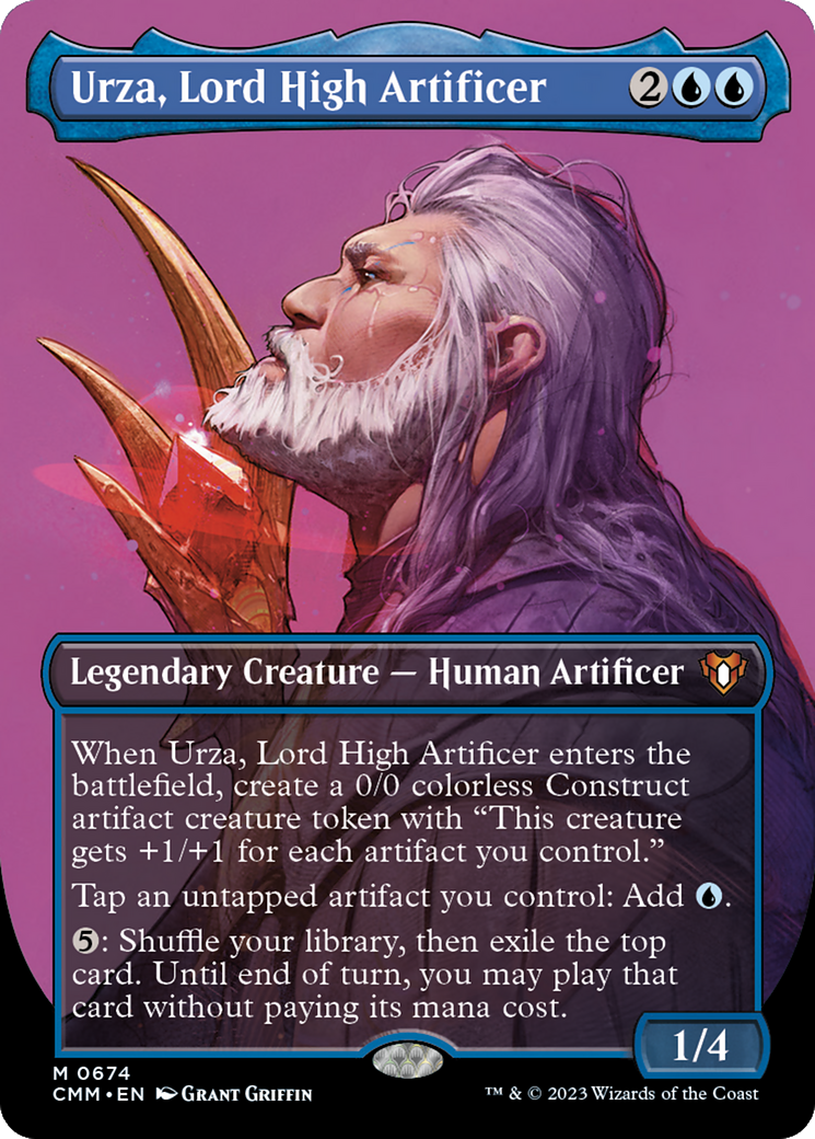 Urza, Lord High Artificer (Borderless) (CMM-674) - Commander Masters (Borderless) Foil