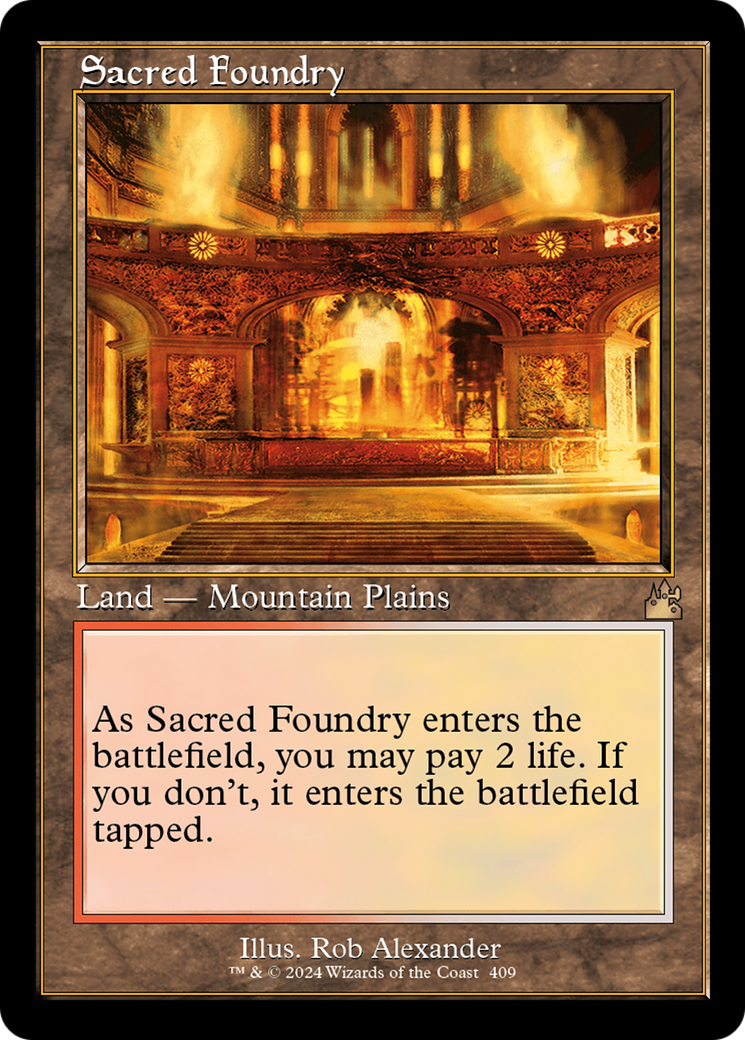 Sacred Foundry (Retro Frame) (RVR-409) - Ravnica Remastered Foil