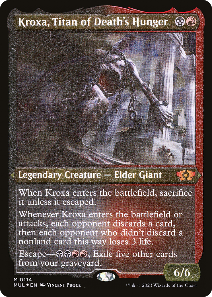 Kroxa, Titan of Death's Hunger (Foil Etched) (MUL-114) - Multiverse Legends Etched Foil