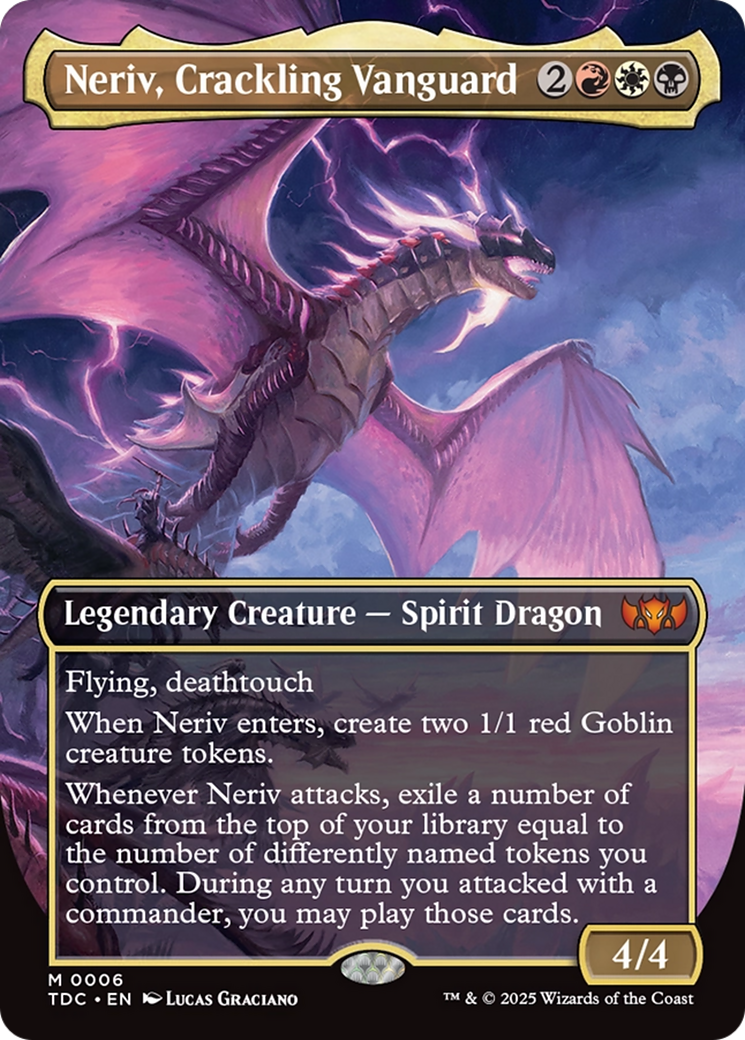 Neriv, Crackling Vanguard (TDC-006) - Commander: Tarkir: Dragonstorm (Borderless) Foil