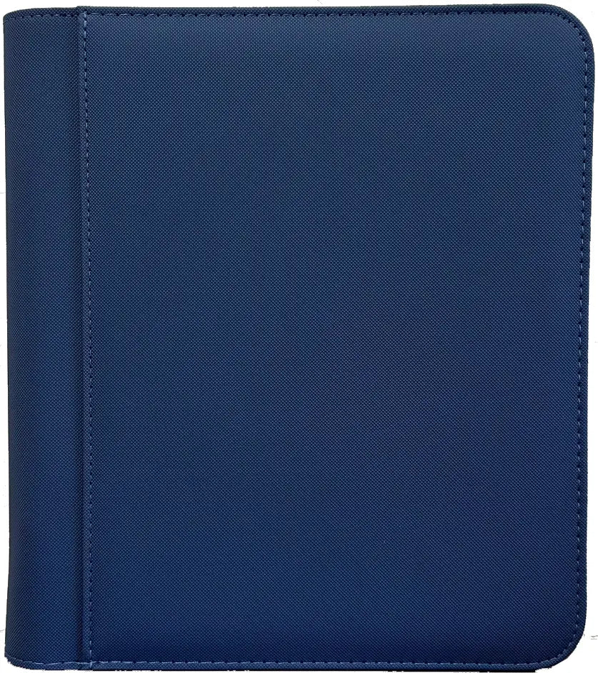 4-Pocket Zippered Toploader Binder - Diamond Texture Blue