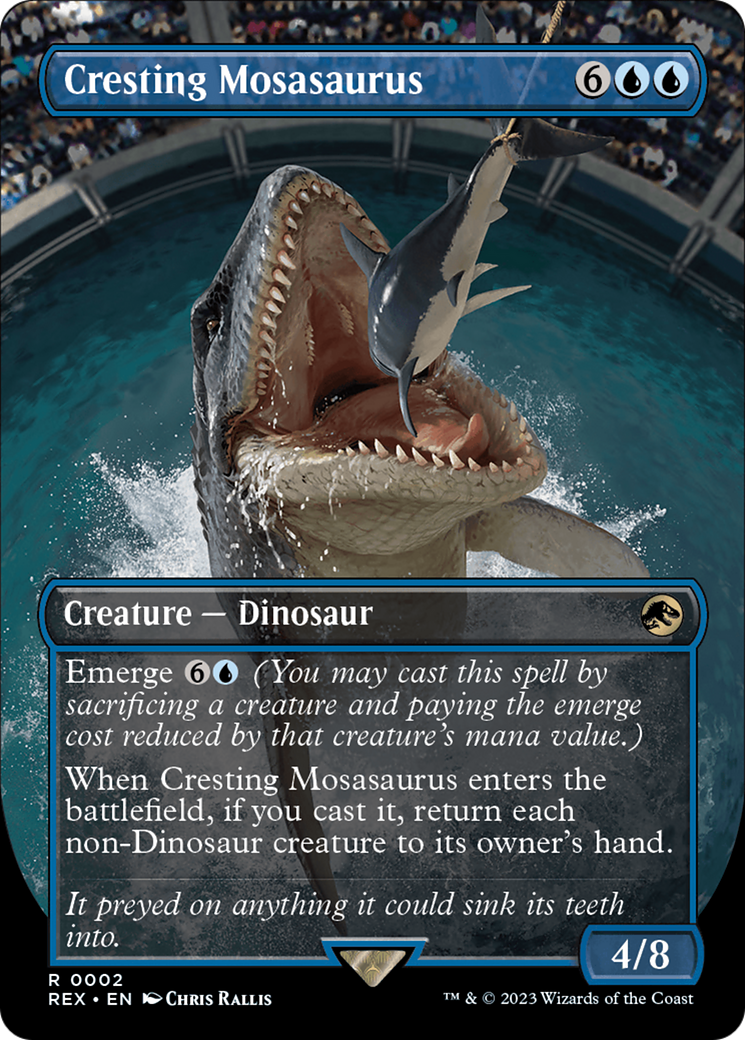 Cresting Mosasaurus (Borderless) (REX-002) - Jurassic World Collection (Borderless) Foil