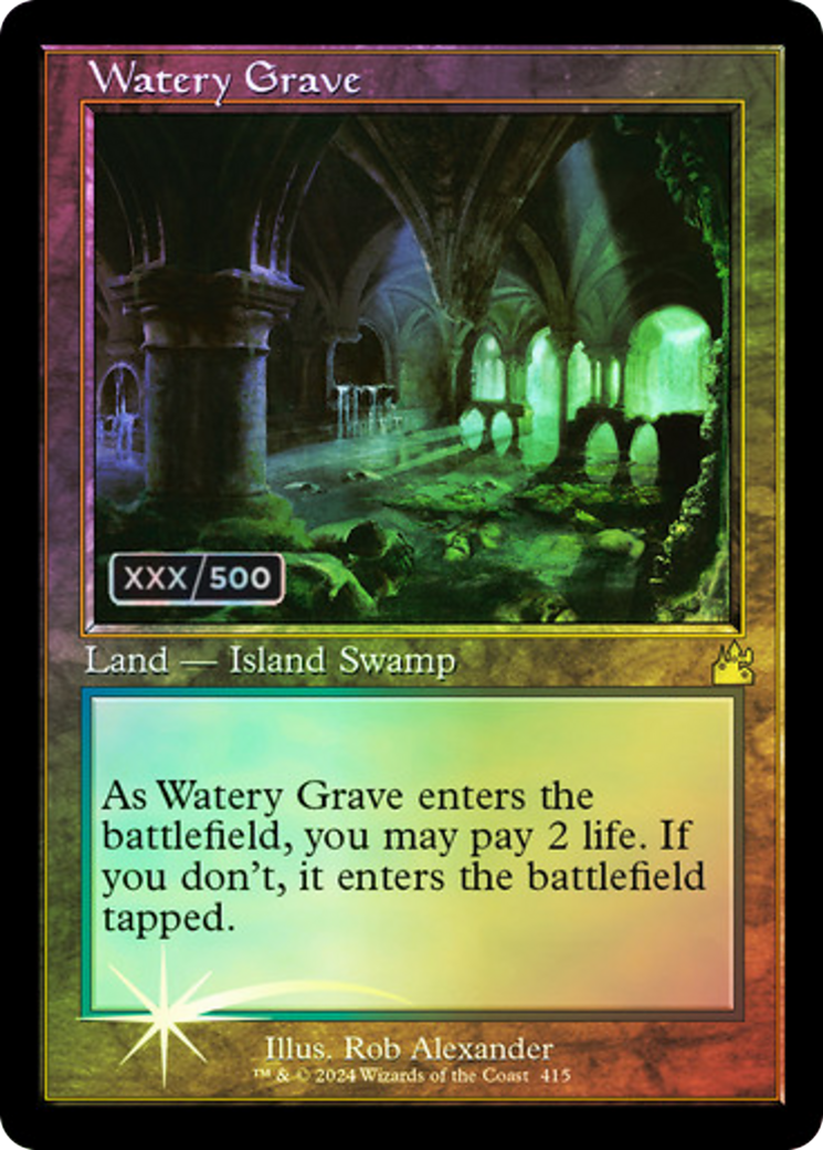 Watery Grave (Retro Frame) (Serial Numbered) (RVR-415Z) - Ravnica Remastered Foil