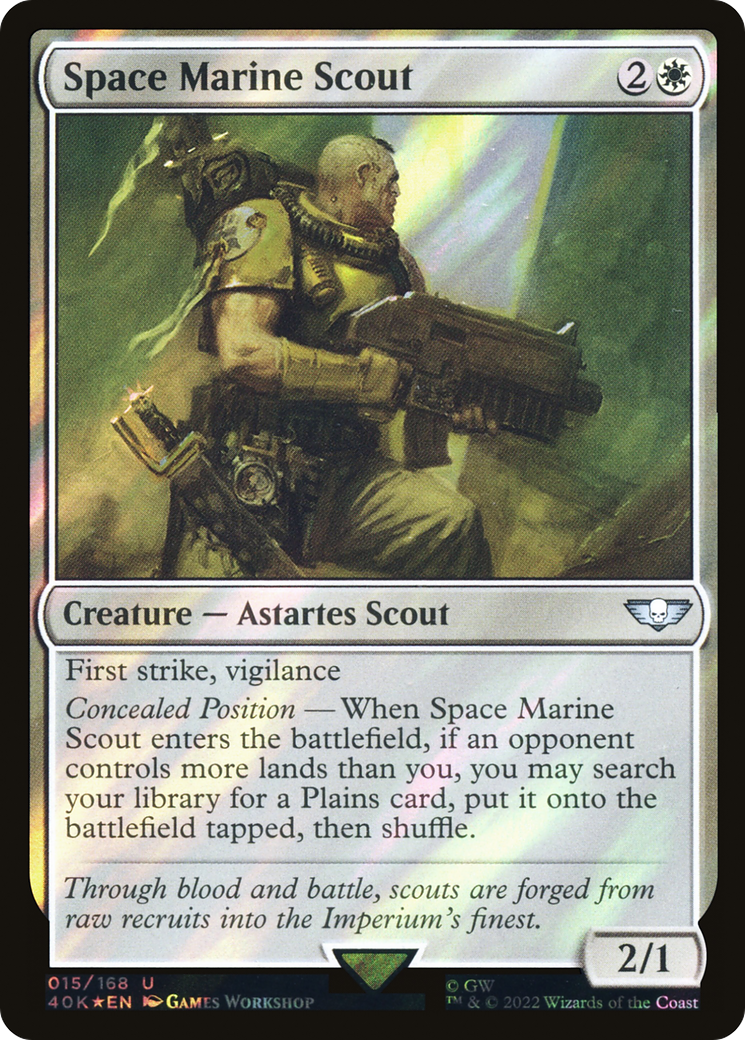 Space Marine Scout (Surge Foil) (40K-15★) - Warhammer 40,000 Commander Foil