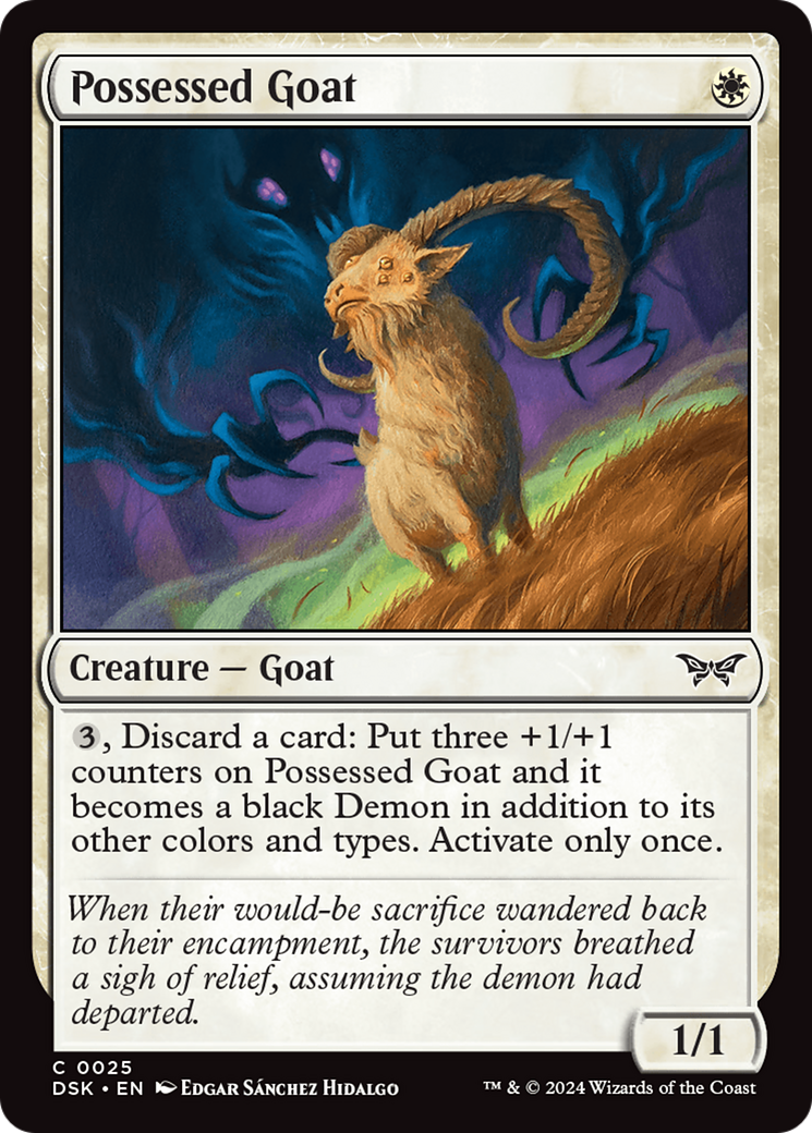 Possessed Goat (DSK-025) - Duskmourn: House of Horror Foil
