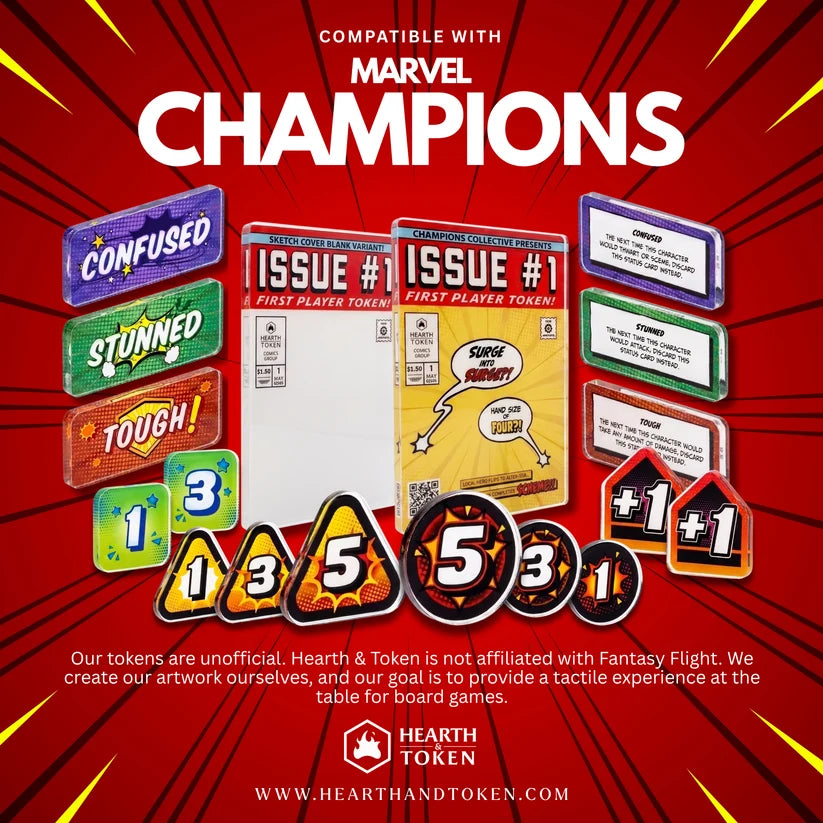Marvel Champions LCG Compatible Bundle | Acrylic Game Tokens - Core Set