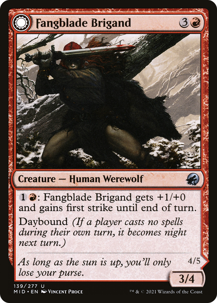 Fangblade Brigand (MID-139) - Innistrad: Midnight Hunt: (Double Faced Transform)