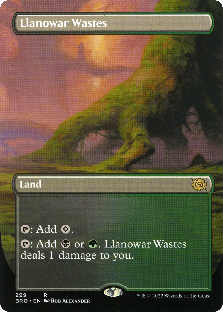 Llanowar Wastes (Borderless) (BRO-299) - The Brothers' War (Borderless)