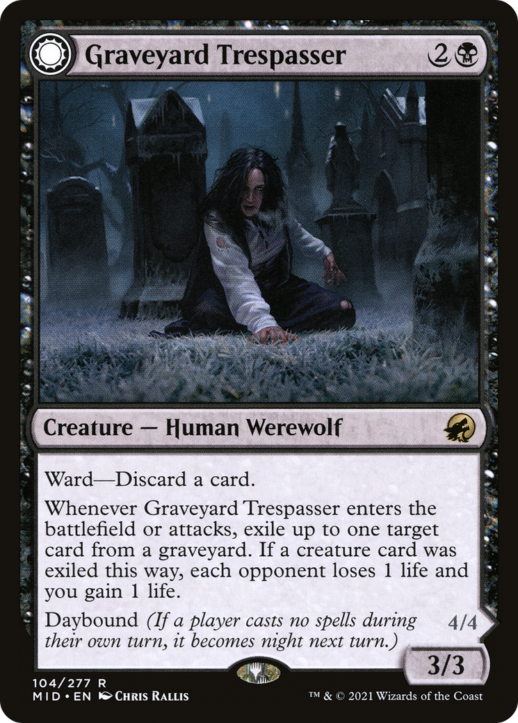 Graveyard Trespasser (MID-104) - Innistrad: Midnight Hunt: (Double Faced Transform) Foil