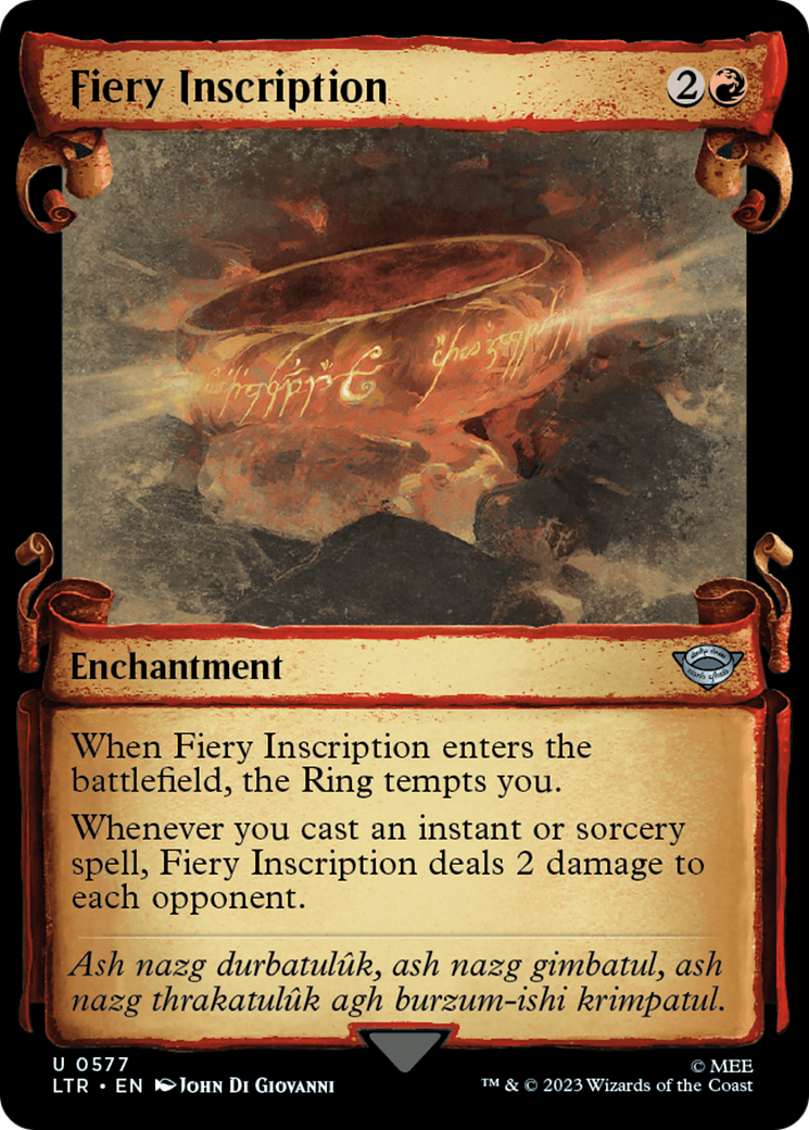 Fiery Inscription (Showcase Scrolls) (LTR-577) - The Lord of the Rings: Tales of Middle-earth: (Showcase) Foil