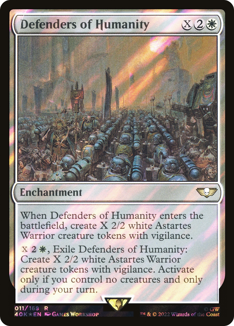 Defenders of Humanity (Surge Foil) (40K-11★) - Warhammer 40,000 Commander Foil