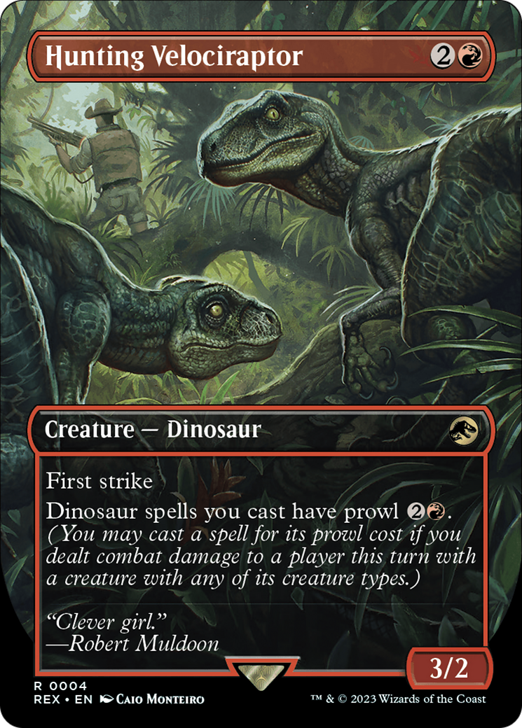 Hunting Velociraptor (Borderless) (REX-004) - Jurassic World Collection (Borderless)