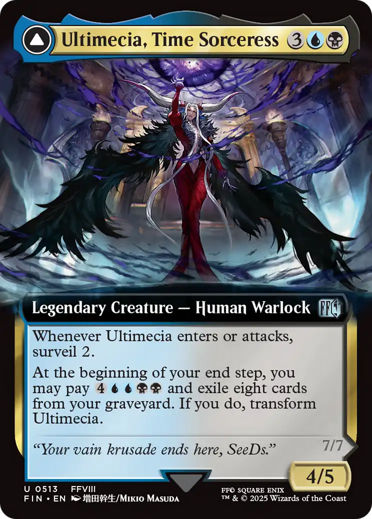 Ultimecia, Time Sorceress // Ultimecia, Omnipotent (FIN-513) - FINAL FANTASY: (Extended Art) Foil
