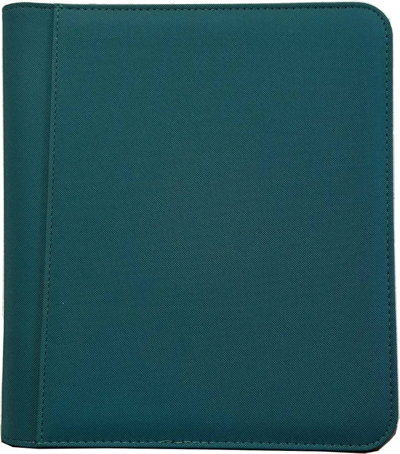 4-Pocket Zippered Toploader Binder - Diamond Texture Green