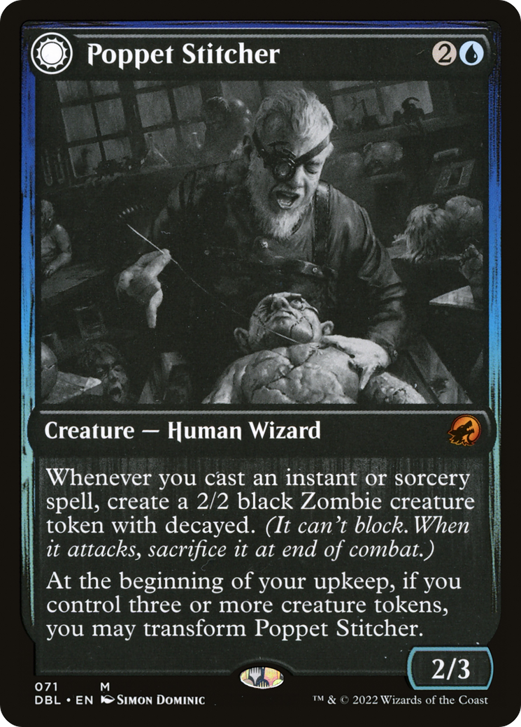 Poppet Stitcher (DBL-071) - Innistrad: Double Feature: (Double Faced Transform) Foil